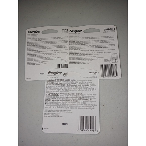 9 Energizer 357/303 Battery Silver Oxide Coin Cell - Picture 2 of 2